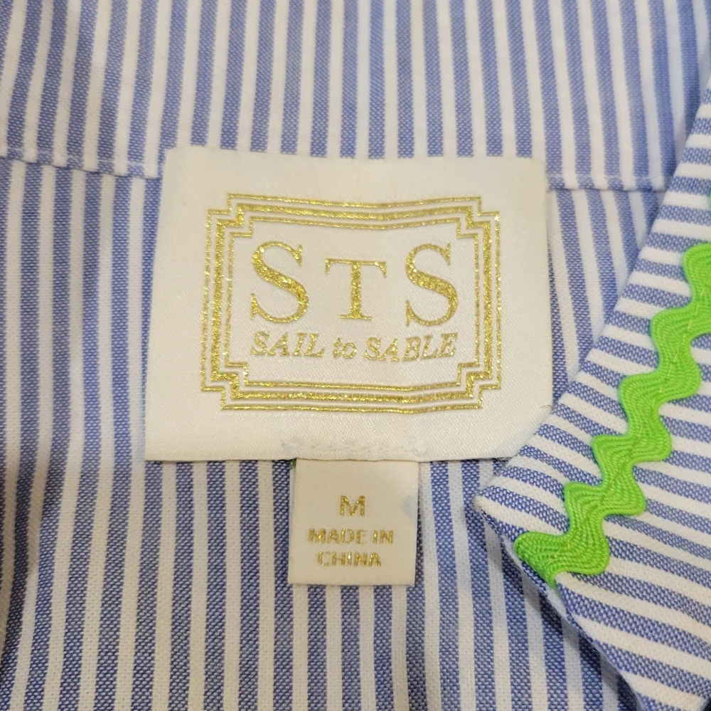 Sail to Sable Seersucker Tunic Top, M - Picture 8 of 12